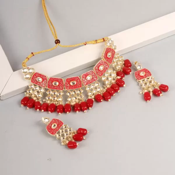 Meenakari Jewellery Set With Earring - Image 4