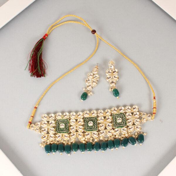 Meenakari Jewellery Set With Pair Of Earring - Image 3